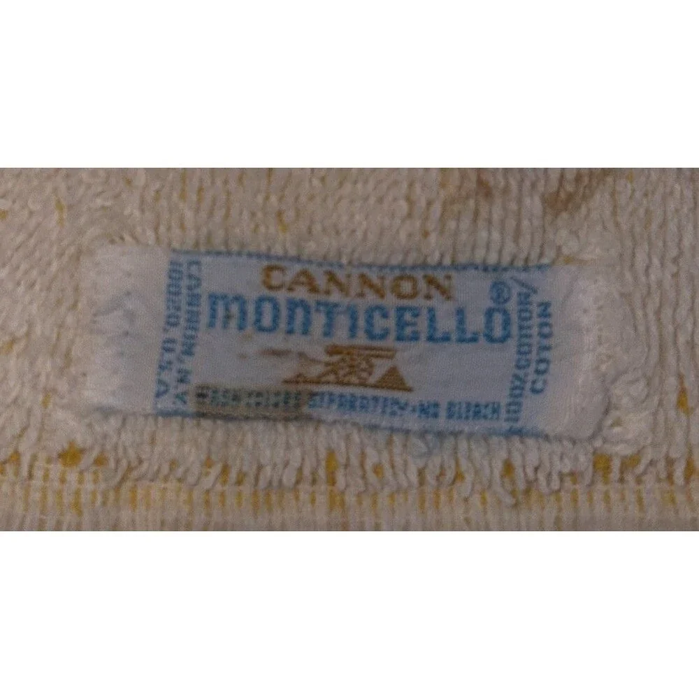 3 Vintage 70s Yellow/Gold St Mary’s Cotton Bath Towels & Flower Power Hand Towel
